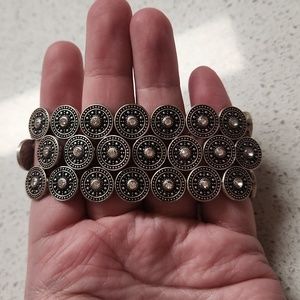 Maurices Silver with Faux Diamonds Stretch Bracelet